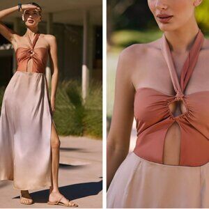 Boamar Stepaway Halter Maxi Dress | Large | Ombre | New with Tags